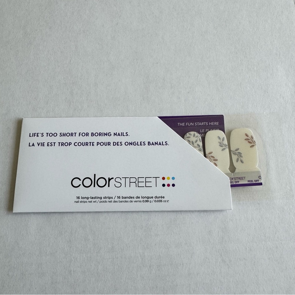 *Exclusive* Color Street Prairie Picnic | Floral Leaf Blue Clear Overlay Fall - Picture 3 of 10